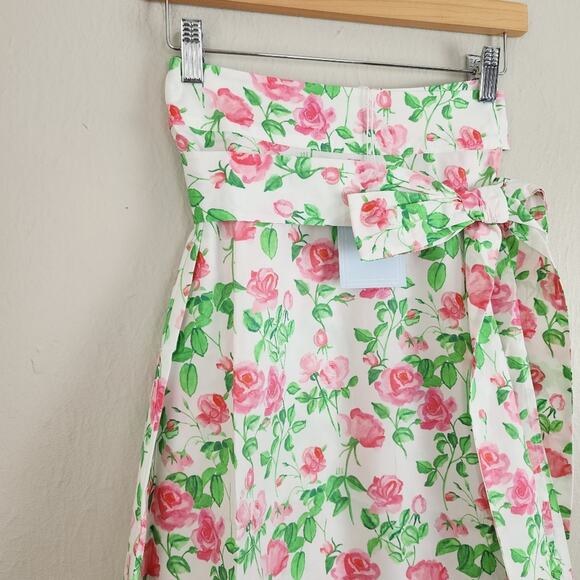 NEW Hill House Mirabel Pink Roses Floral Midi Wrap Skirt - Picture 4 of 12